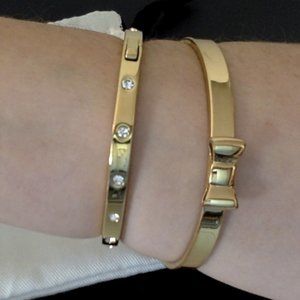 NWOT Kate Spade Pair of Gold Tone Bangle Bracelets One Size